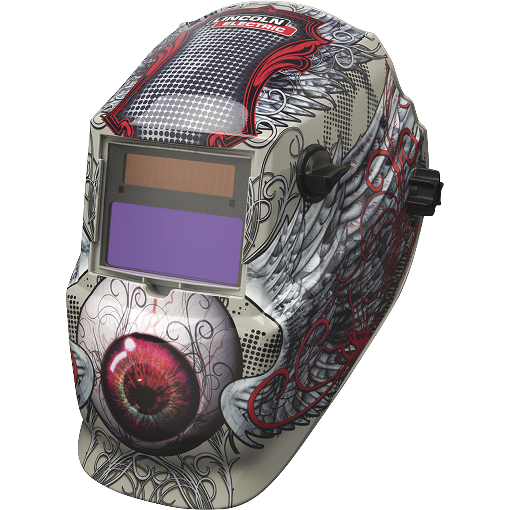 Lincoln Electric Auto-Darkening Welding Helmet, Bloodshot, Model# K3190-1